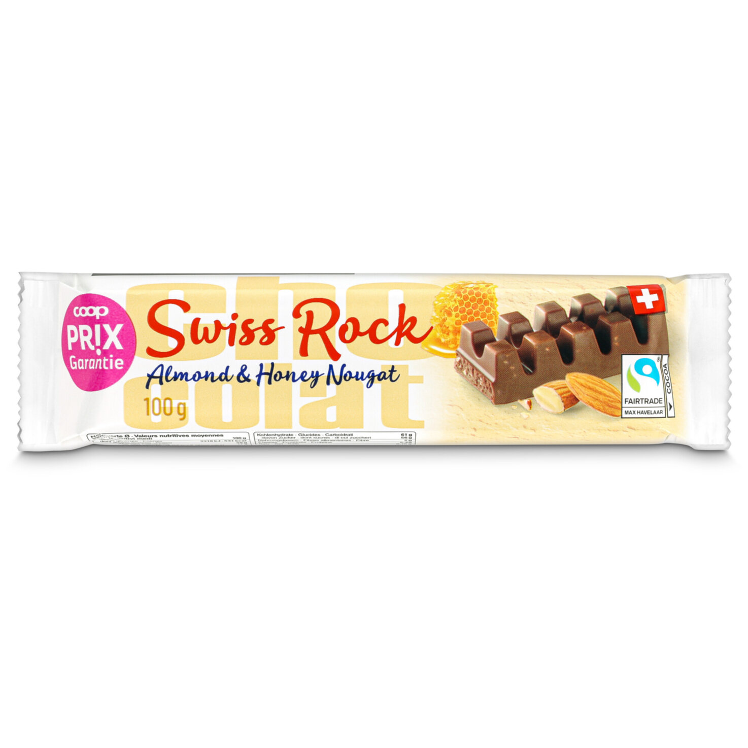 Prix Garantie Fairtrade Swiss Rock Milchschokolade mit Nougat