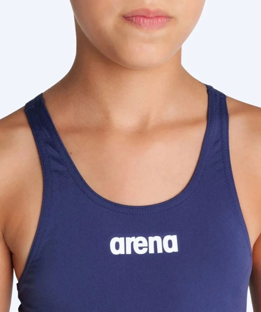 Arena badedragt til piger - Team Swim Tech Solid - Mørkeblå