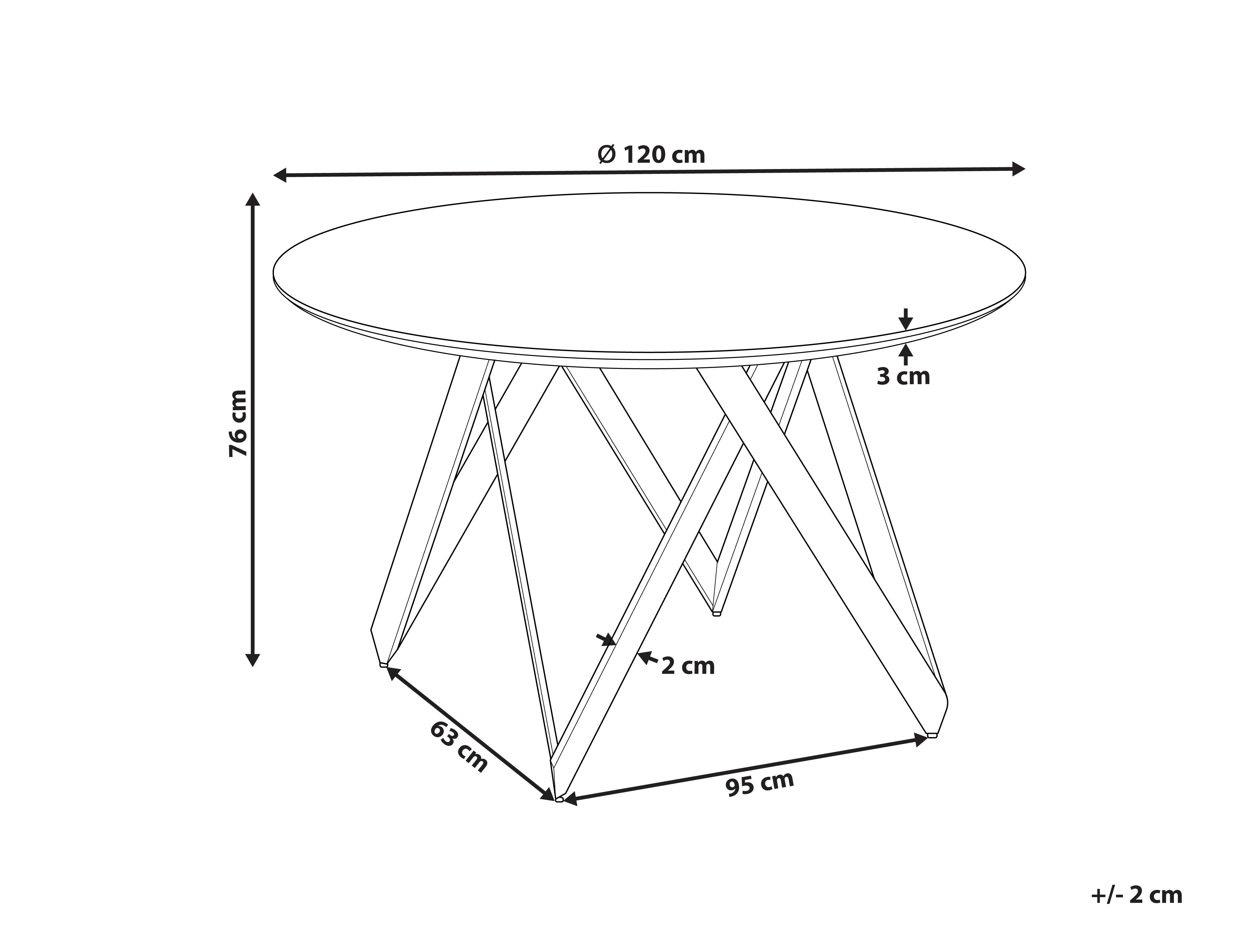 Eettafel OXHILL Zwart 120 cm 120 cm