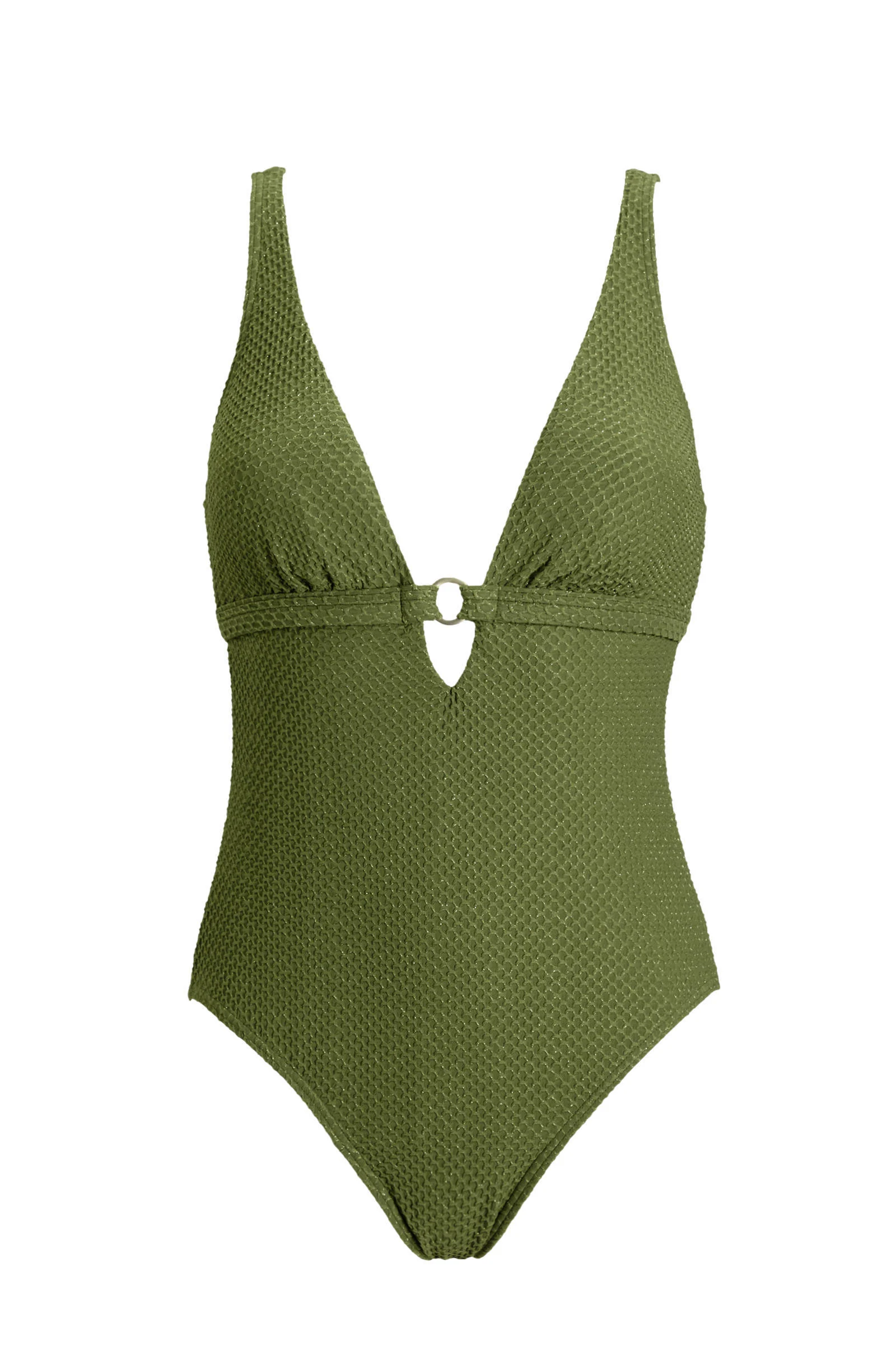 BEACHWAVE corrigerend badpak met lurex groen