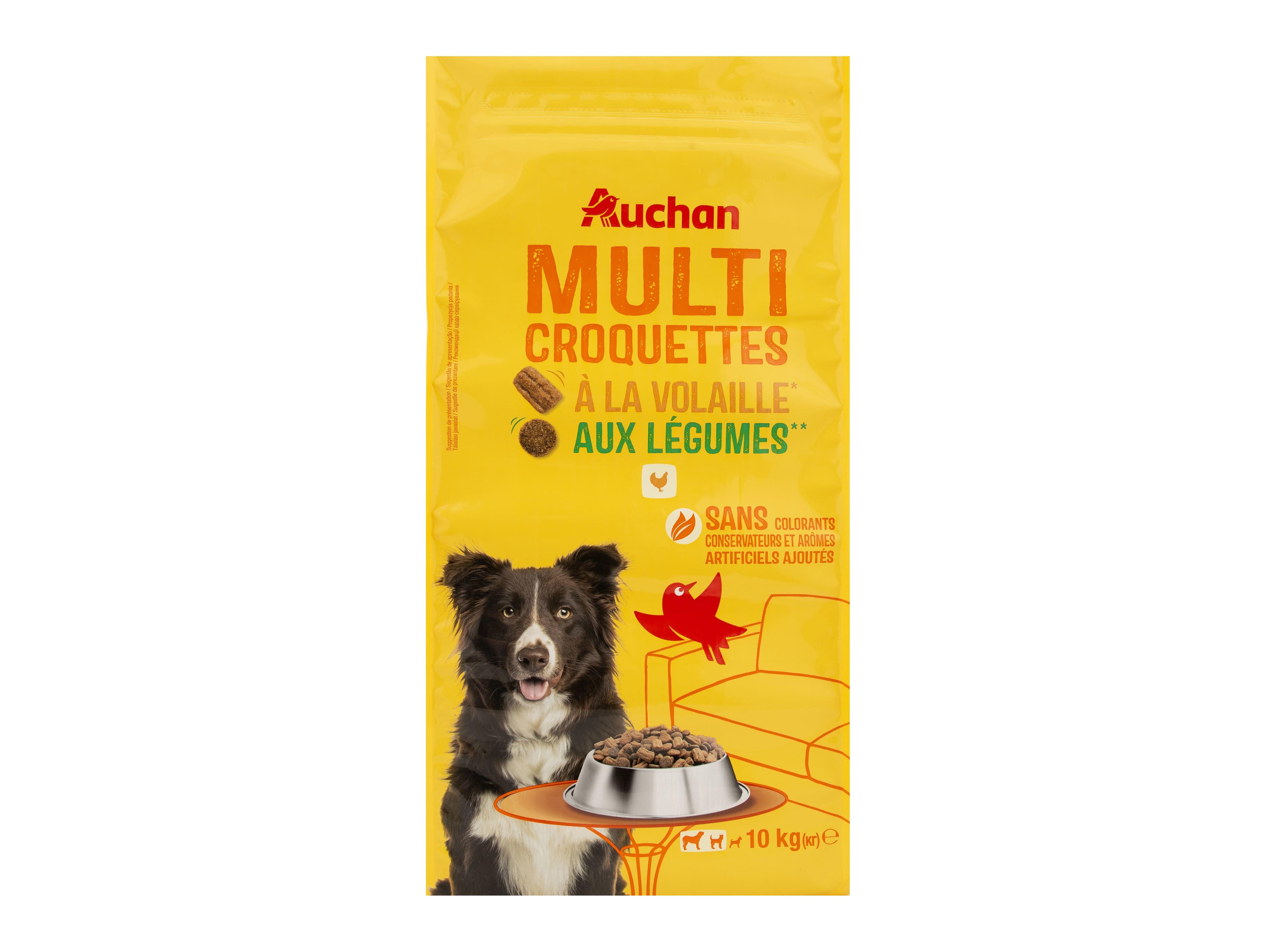 RAÇÃO PARA CÃO AUCHAN COM FRANGO E COM LEGUMES 10KG