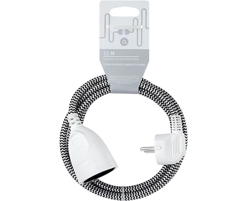 Andersson Extension cord textile black/white, 1.5m