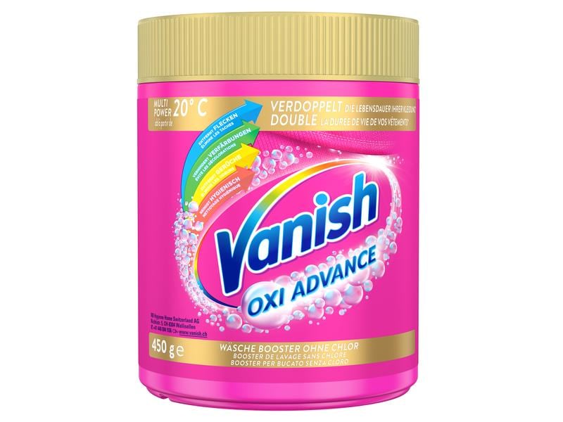 Vanish Pulverwaschmittel Gold Oxi Advance Pink 0.45 kg Wäschebooster ohne Chlor für bunte Wäsche