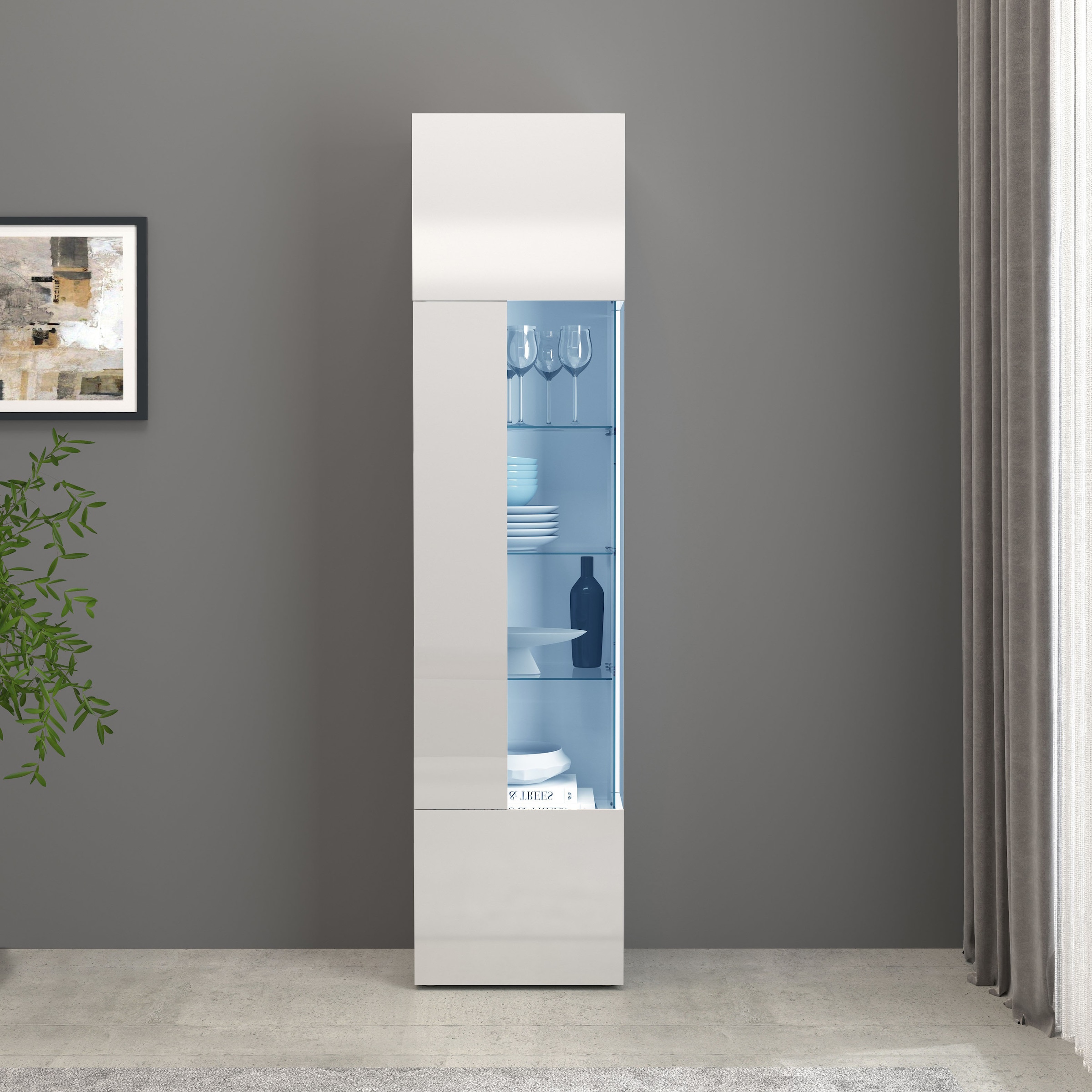 INOSIGN Vitrine »Egypt« komplett hochglanz lackiert, 1 Glastür mit 3 Glasböden