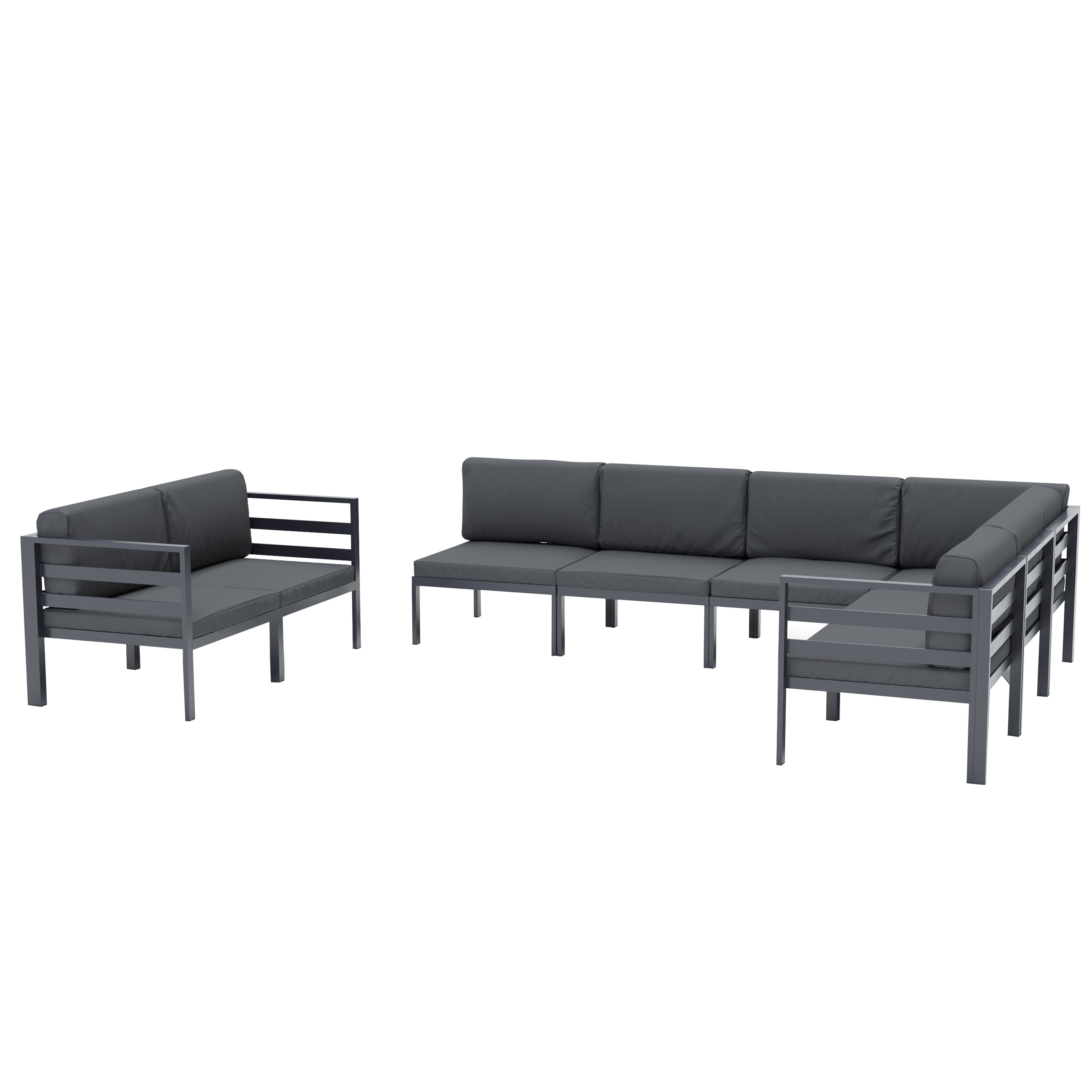 Lounge SAMBIA 8-teilig anthrazit