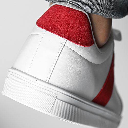 Baskets 027 Blanc Rouge