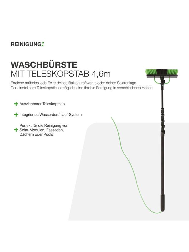 Waschbürste mit Teleskopstab + Photovoltaikreiniger