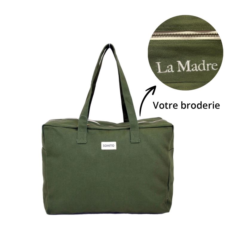 Sac de voyage Gael à broder 43 cm Vert