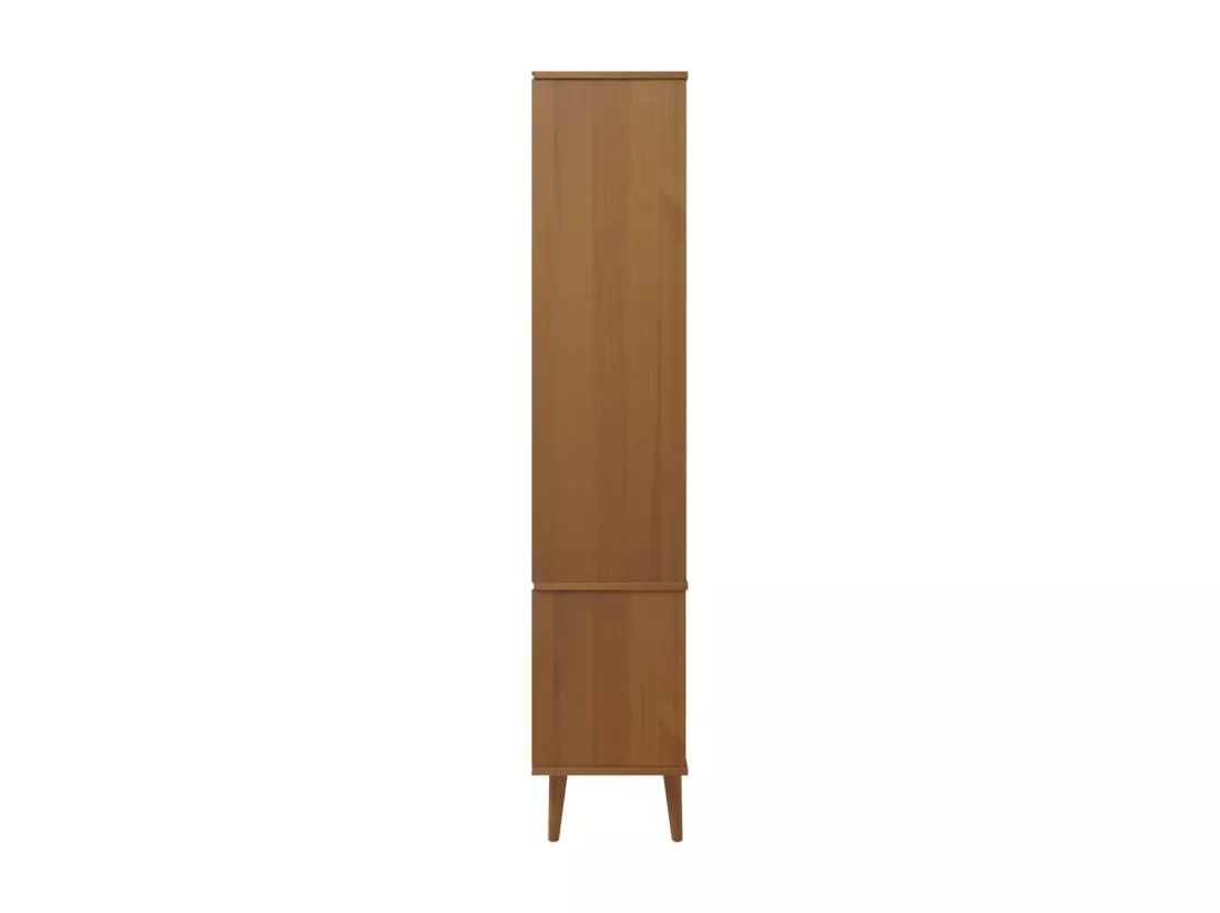 Armoire à vitrine MOLDE Marron 90x35x175 cm Bois de pin massif