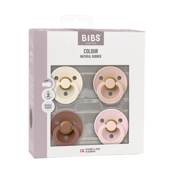 BiBs Colour Fopspeen - Rond - 4 Stuks