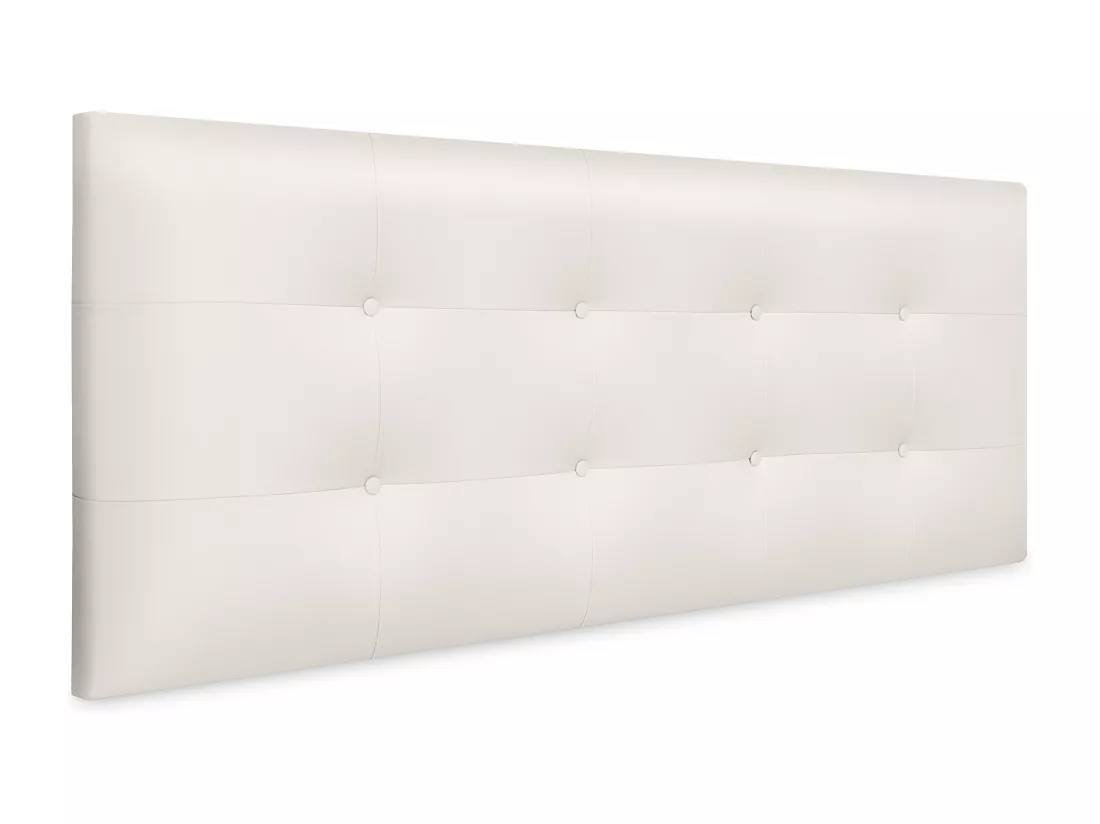 DHOME Tête de Lit en Similicuir Capitonnée 145x60cm Lit 135/140 - Blanc Ivoire