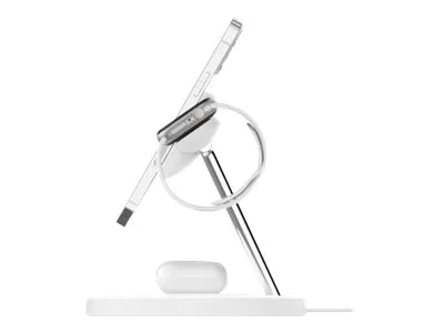 Belkin BoostCharge Pro - Trådløs opladningsstander - med MagSafe   AC-strømadapter - 15 Watt - Fast Charge - hvid - for Apple AirPods; AirPods Pro; iPhone 12, 13; Watch Series 4, Series 5, Series 6, Series 7