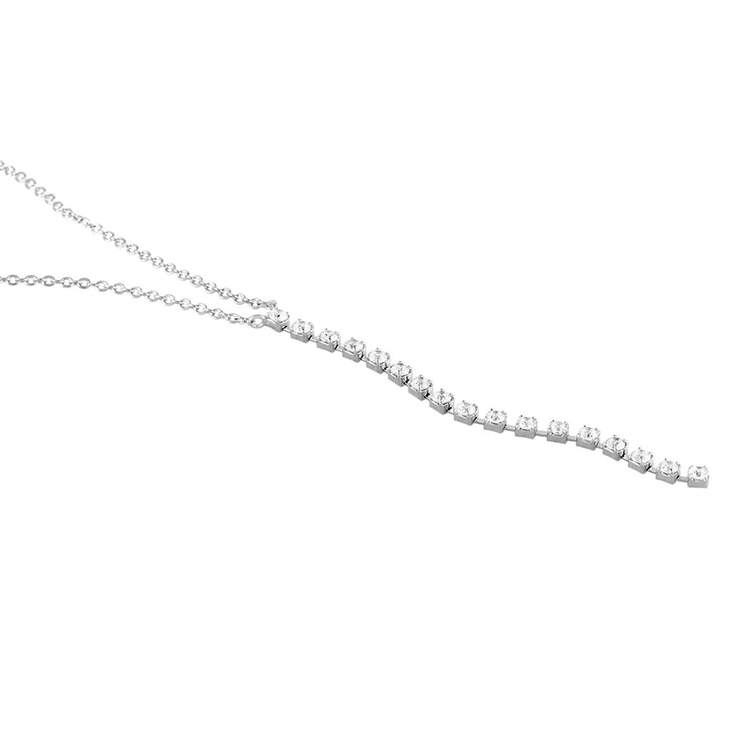 Collier Whitney Argent Blanc Oxyde De Zirconium