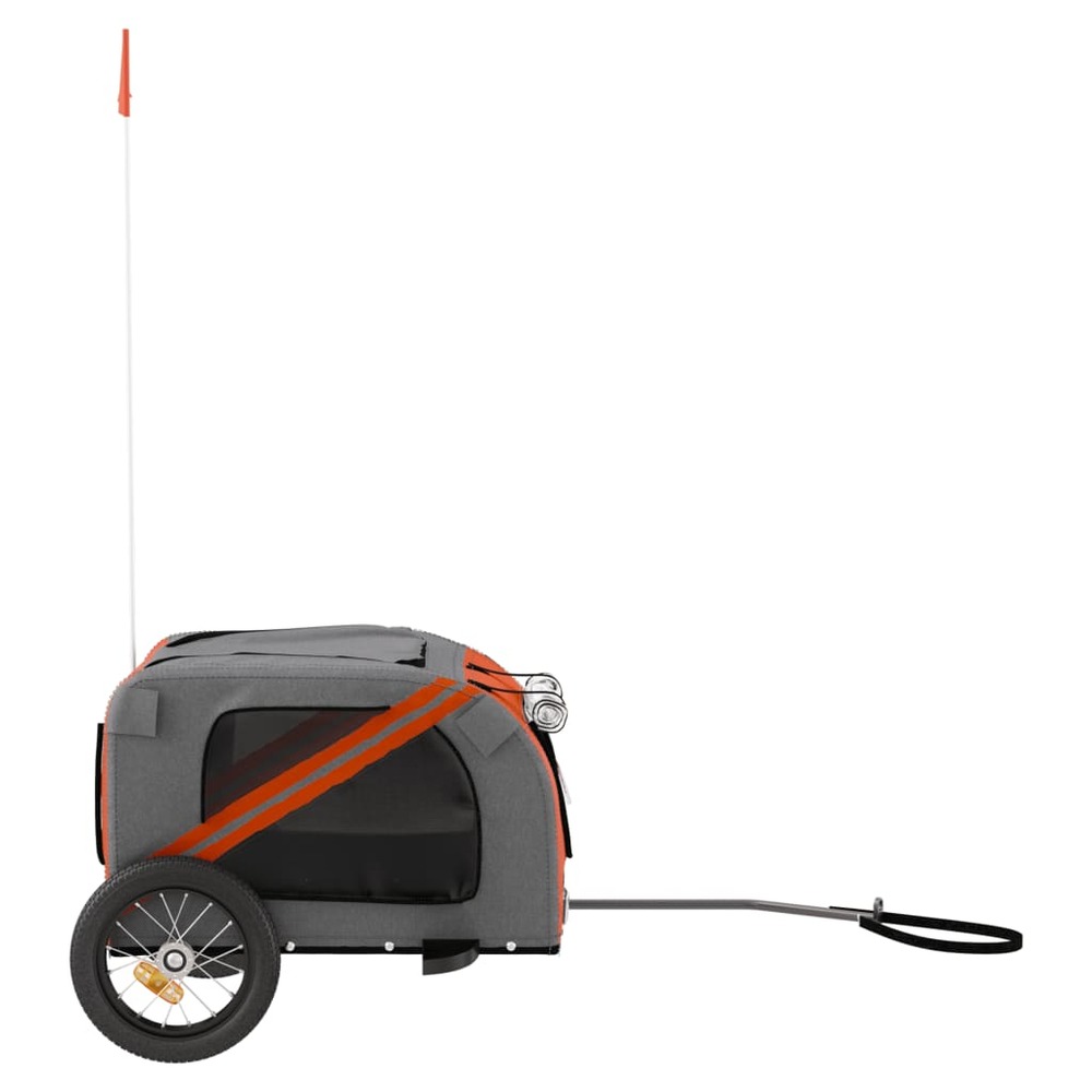 Remorque de vélo pour animaux de compagnie orange et gris