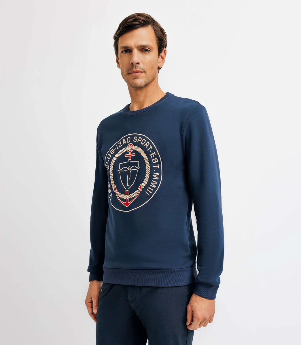 Pull sweat avec patch marine