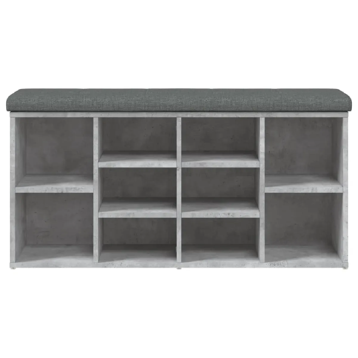 Decoshop26 Banc Rangement Gris Béton 102x32x50 cm