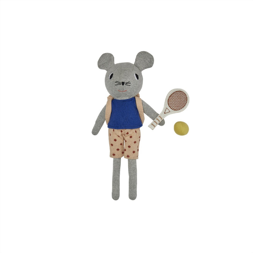 Køb OYOY Light Grey Nuni Mouse Tennis Dukke