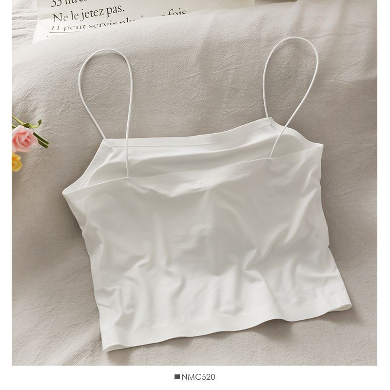 Lemongrass - Gewatteerde crop top met camisole