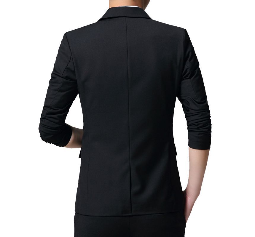 Holianx - Effen blazer met één knoop