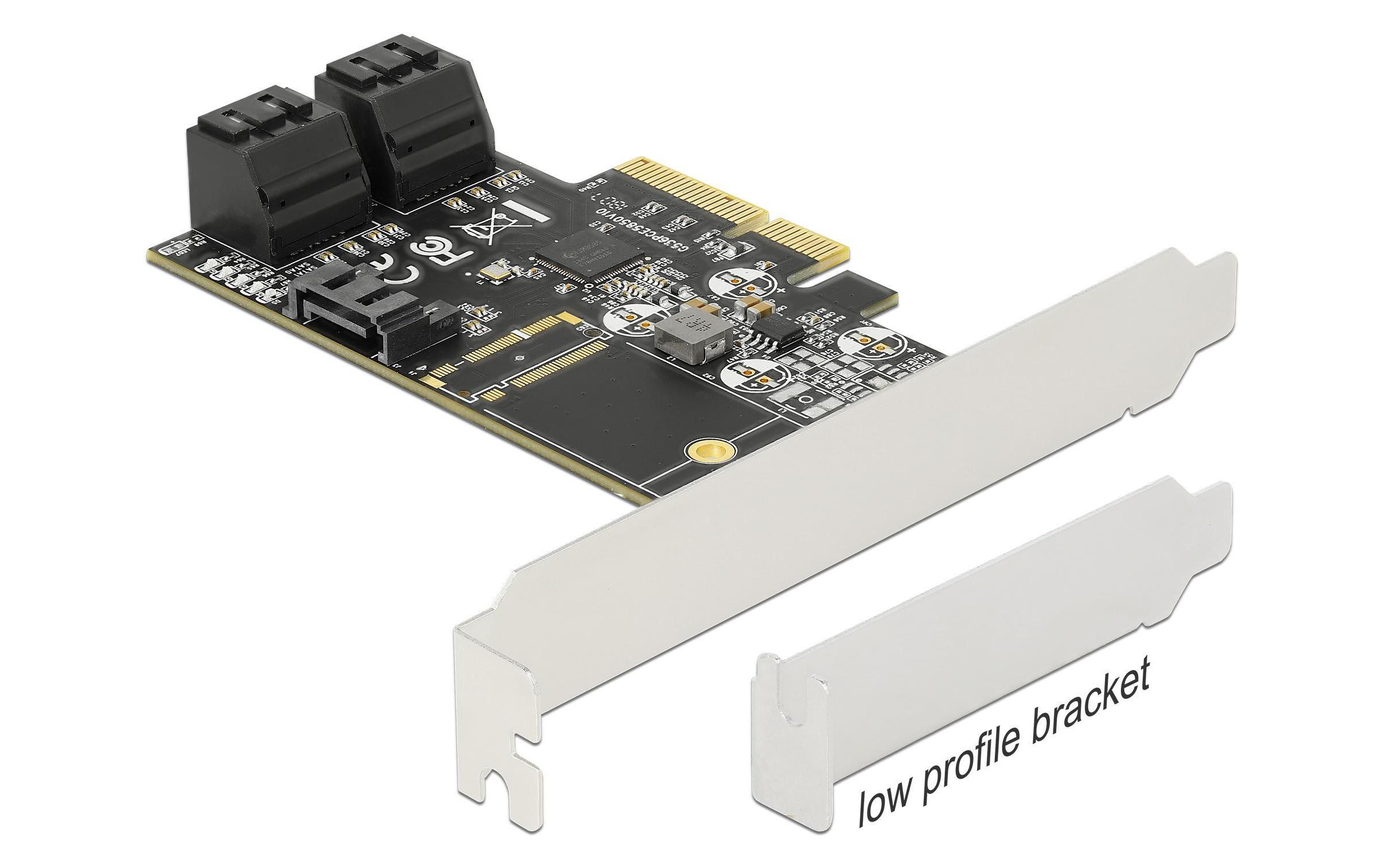 SATA-Controller 5 Port SATA Kontroller PCI-Express-x4Delock 5 Port SATA PCI Express x4 Karte – Low Profile Formfaktor