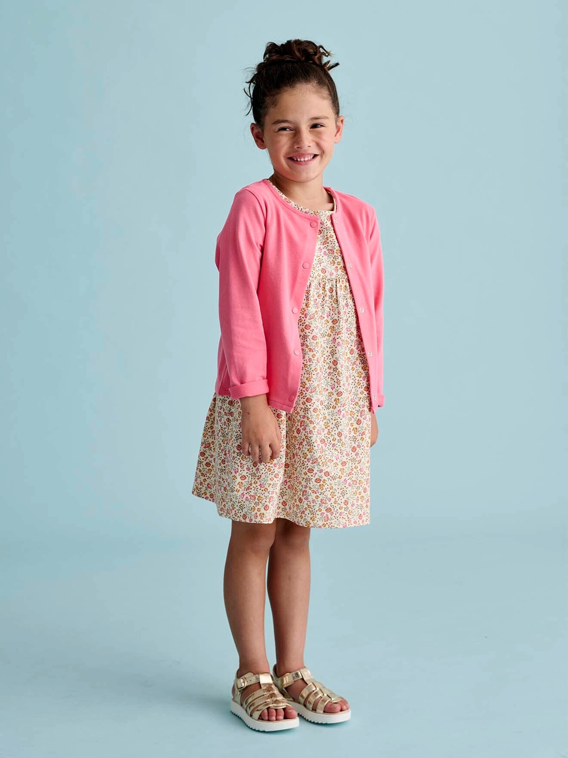 Vertbaudet Mädchen-Set: Kleid + Cardigan rosa