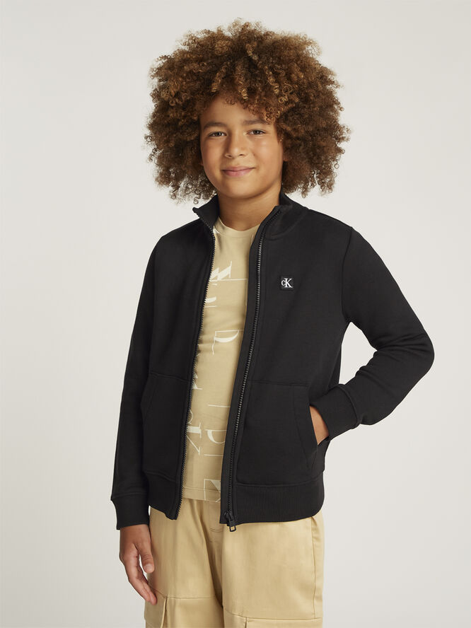 Calvin Klein MONOGRAM MINI BADGE ZIP-THROUGH Ck black