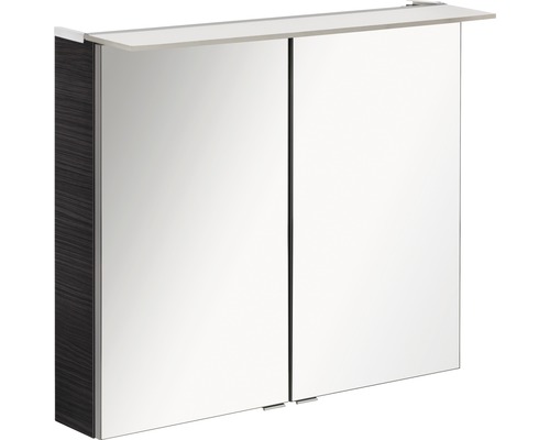 FACKELMANN B.perfekt spiegelkast 80 x 15 x 69 cm donker eiken 2-deurs LED