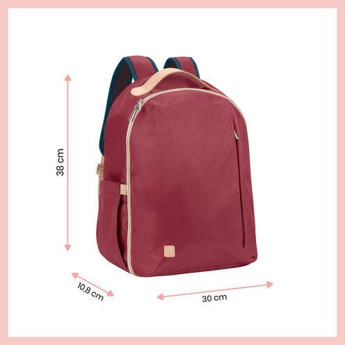 Le Pyla Burgundy multi-pocket Changing Backpack - BABYMOOV