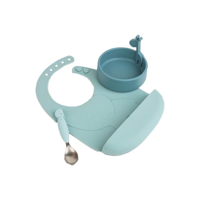 Coffret premier repas Deer Friends - Bleu - Ecru