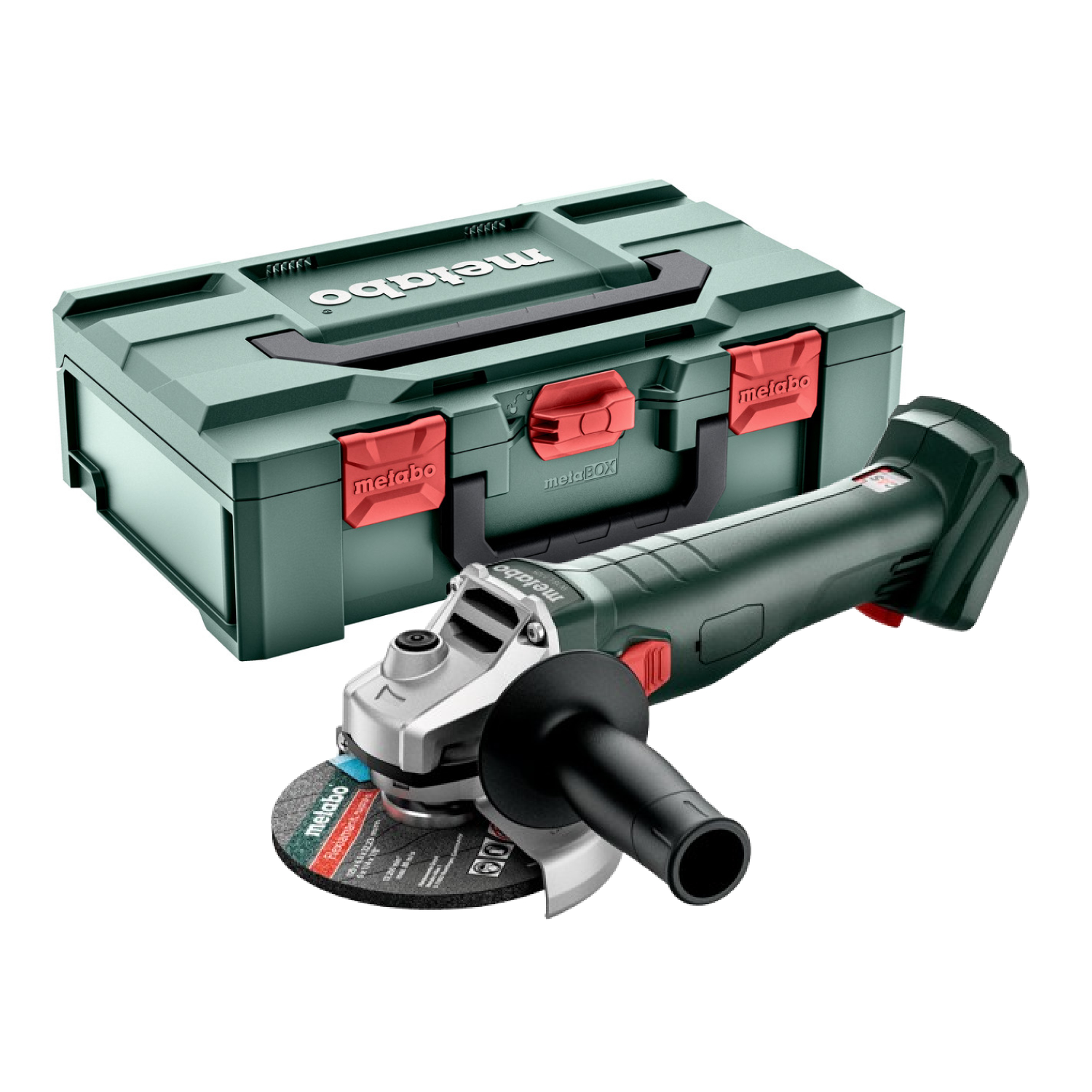 Metabo W 18 7-125 18V Li-Ion accu haakse slijper body in Metabox - 125mm