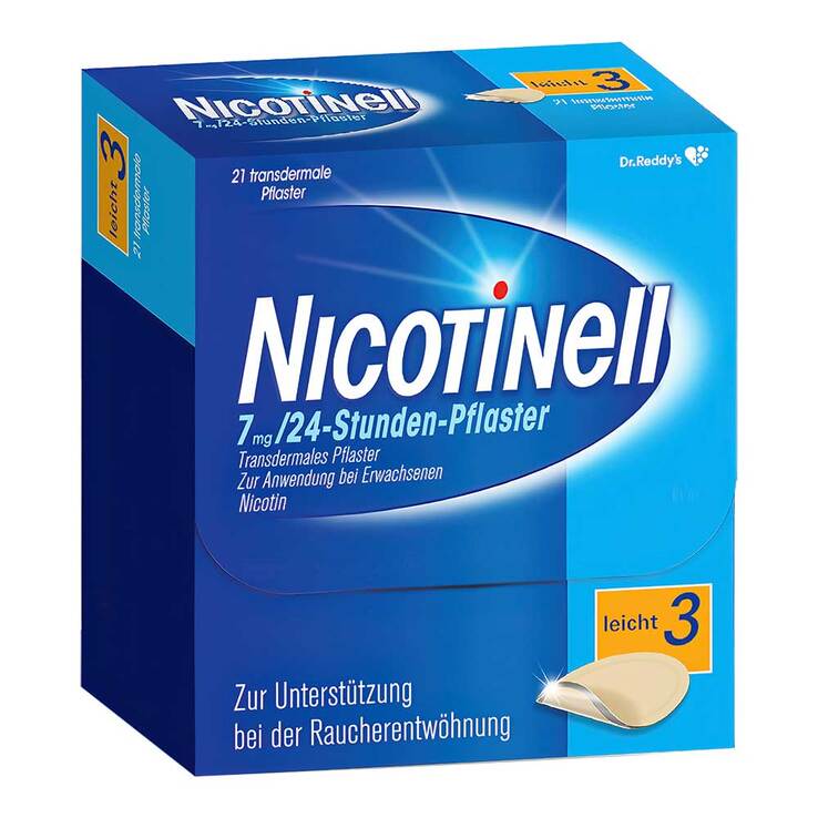 NICOTINELL 7 mg / 24-Stunden- Nikotinpflaster, Pflasterstärke Leicht (3), 21 St