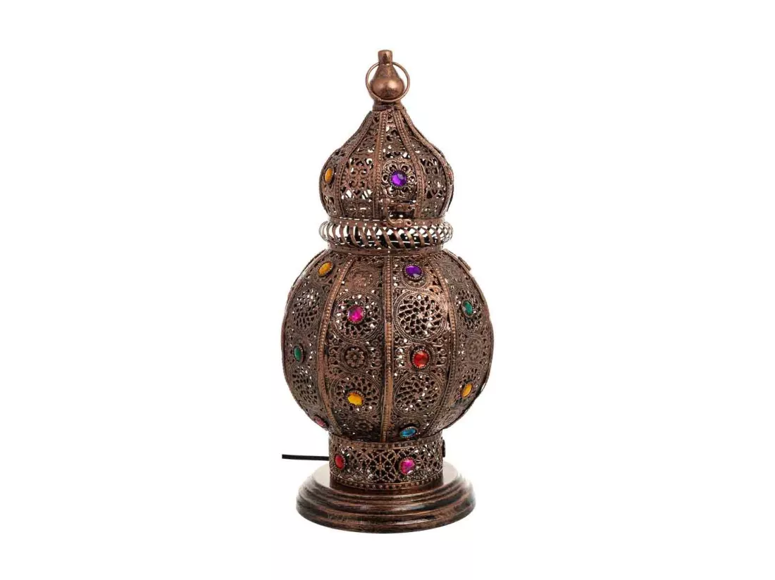 Lampe en métal avec verre acrylique coloré