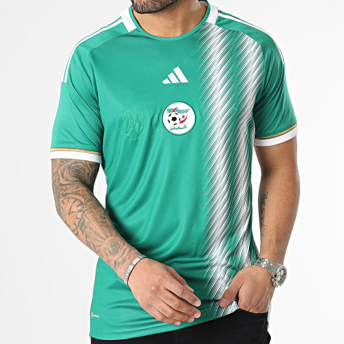 Maillot De Foot A Bandes FAF HE9256 Vert
