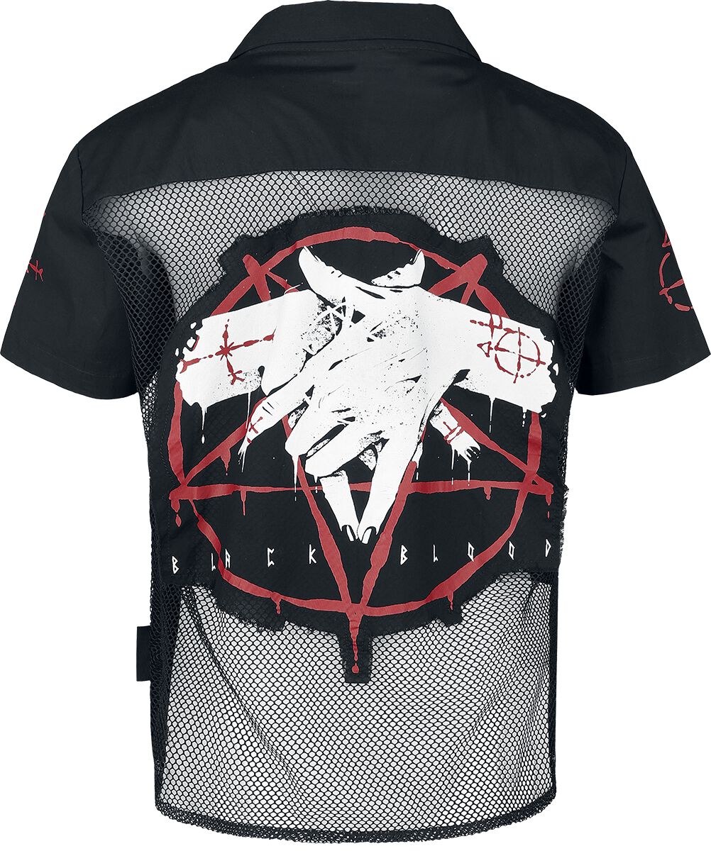 Chemise dos transparent | Black Blood by Gothicana Chemise manches courtes