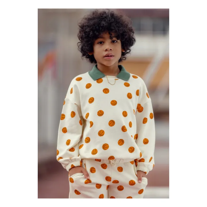 Mini Rodini Sweat Basketball Coton Bio | Ecru