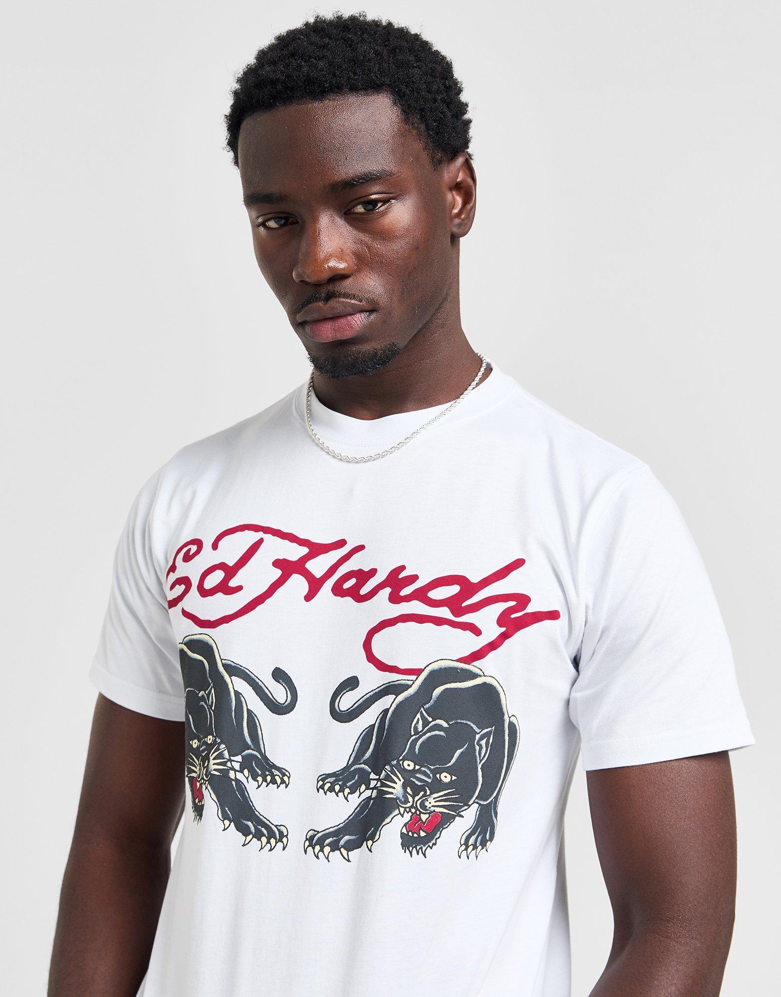 Ed Hardy T-shirt Double Panther Homme