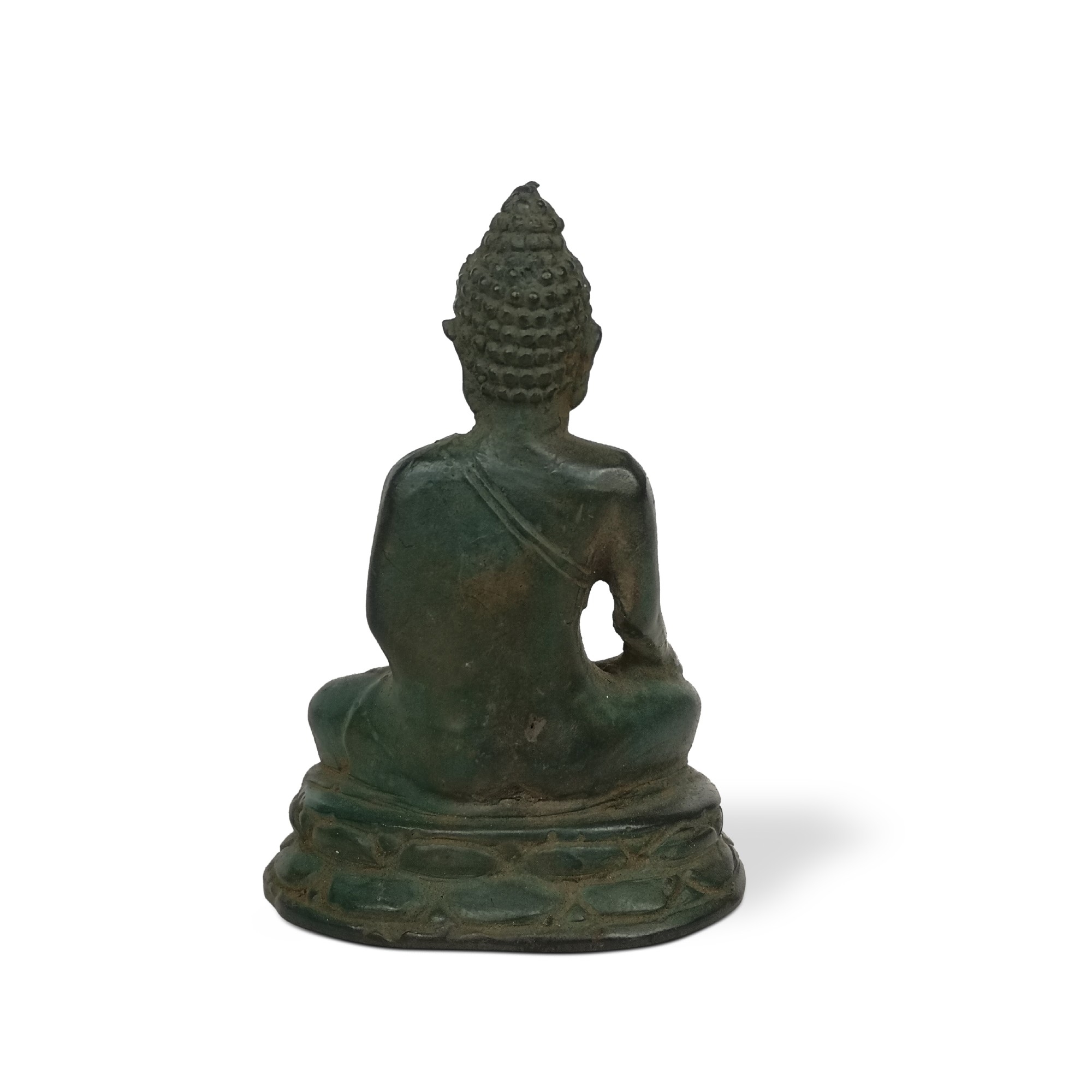 Figur 'sitzender Buddha', antik grün, H 6 cm, B 4 cm, L 3 cm von fischer's lagerhaus