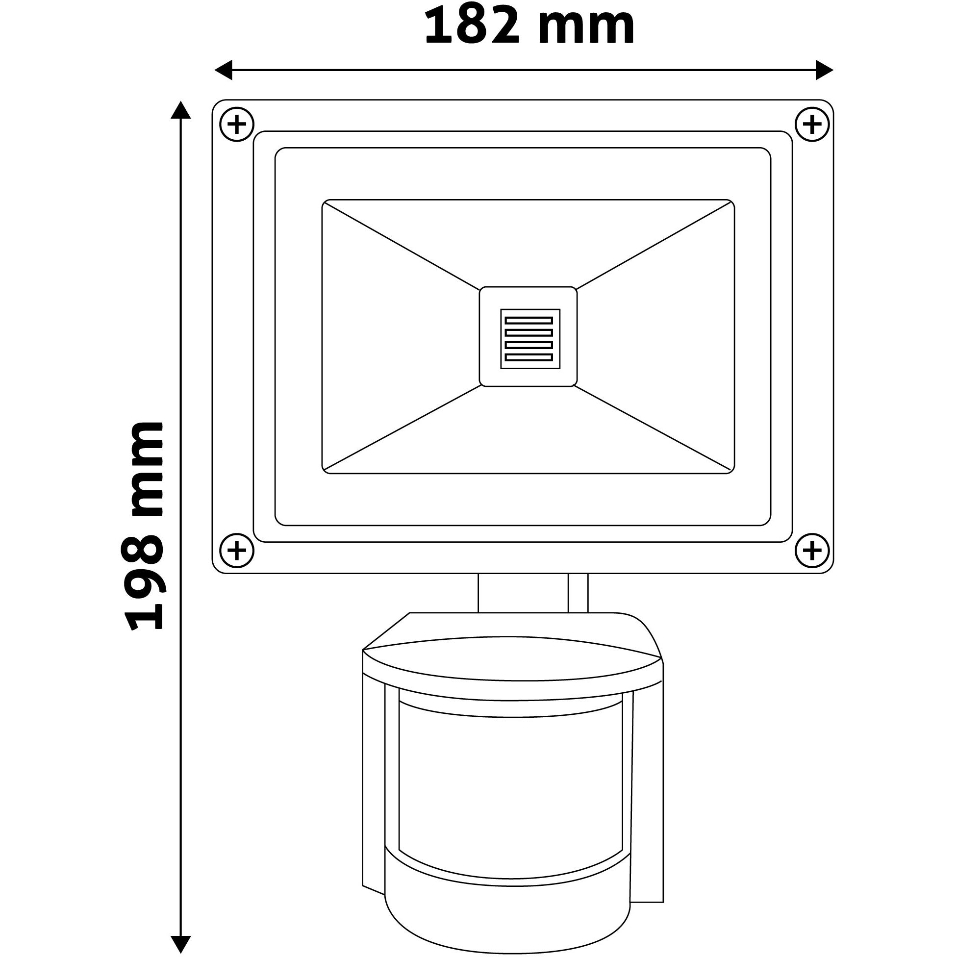 Avide LED Flood Light 20W NW PIR