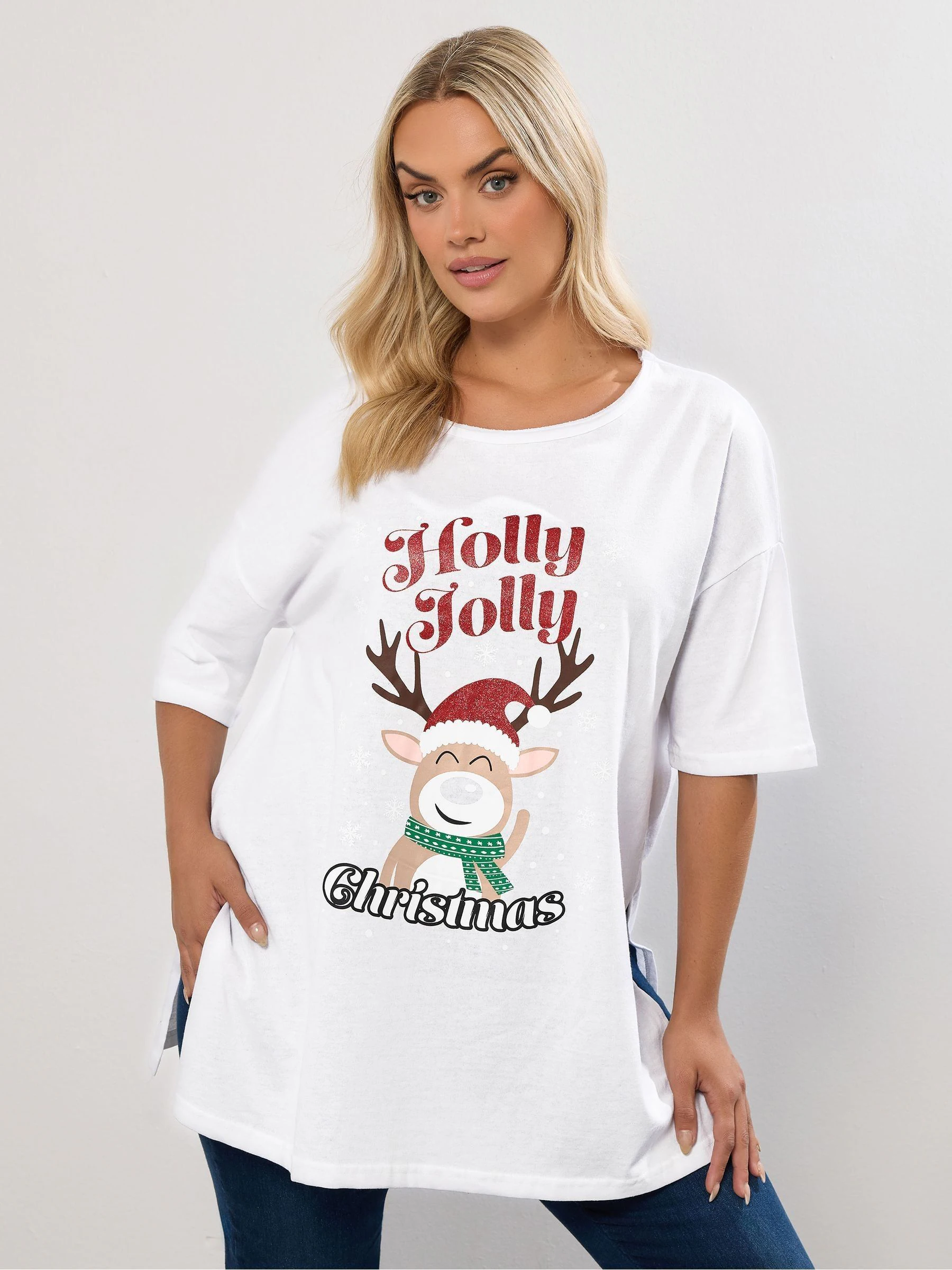 Yours Curve Holly Jolly Kerstmis Top
