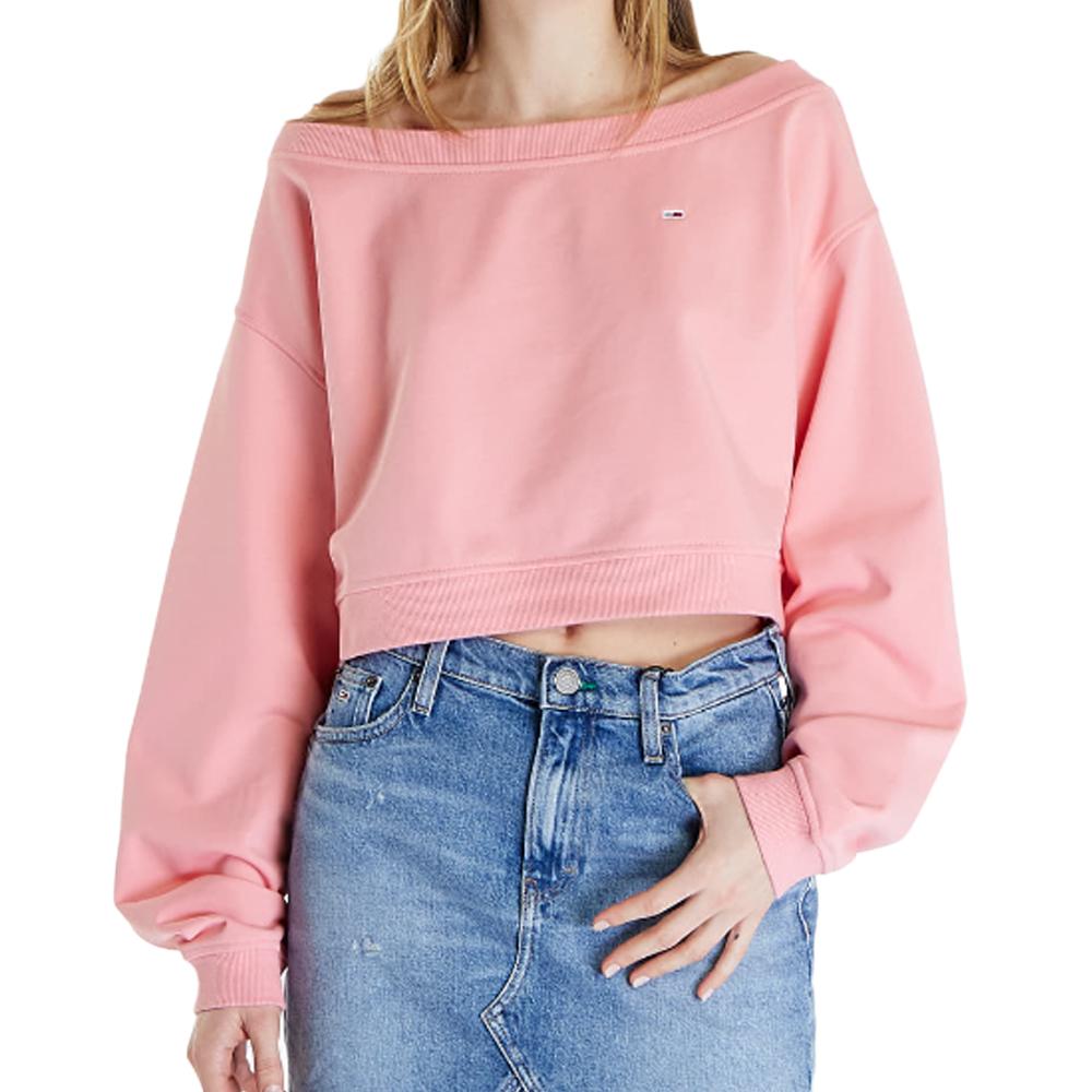 Tommy Hilfiger Sweat Rose Femme Tommy Hilfiger Off Shoulder
