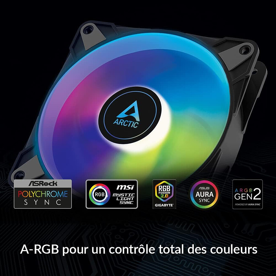 Arctic P12 PWM PST ARGB - Noir