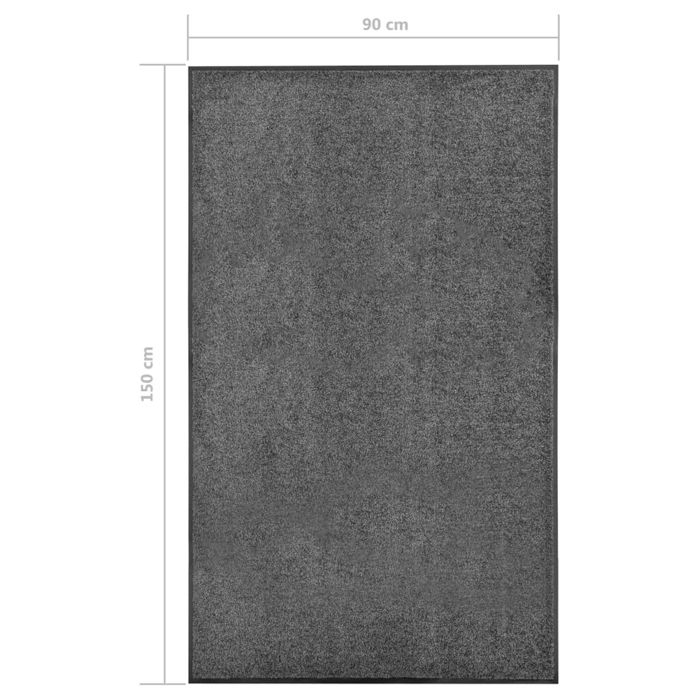 Paillasson lavable anthracite 90x150 cm