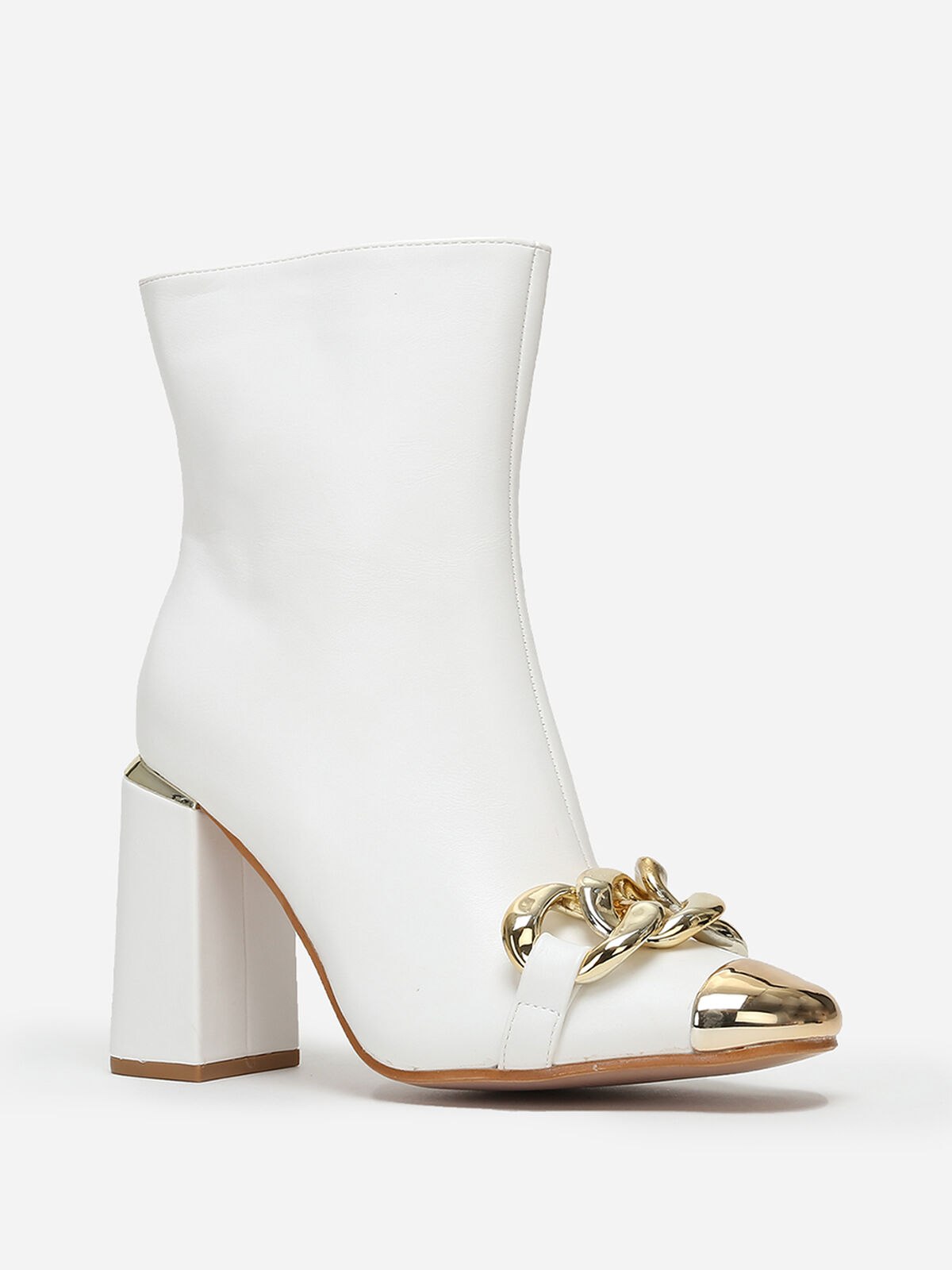 Bottines à bout et maillons- Blanc