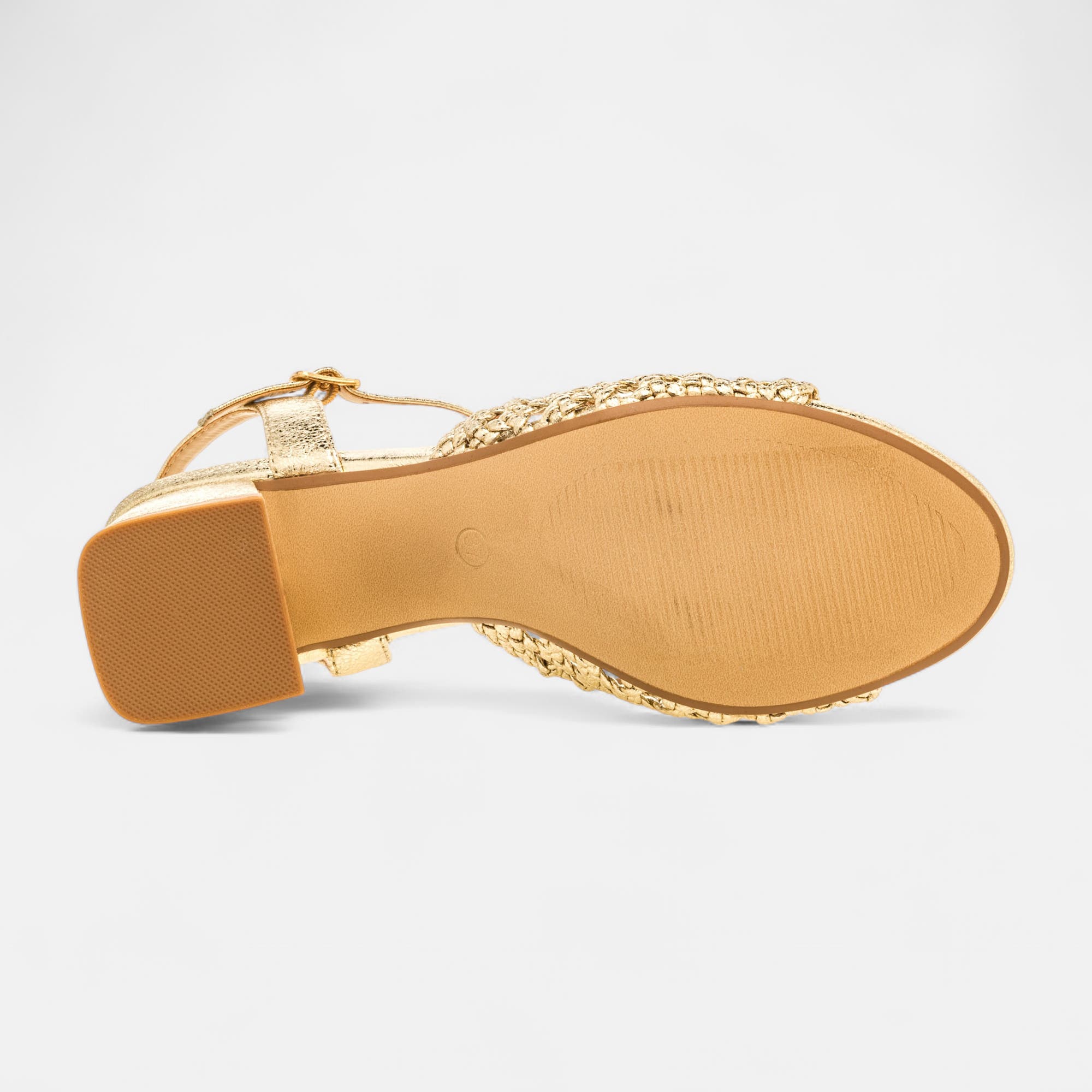 Nu-pieds à talon Femme or