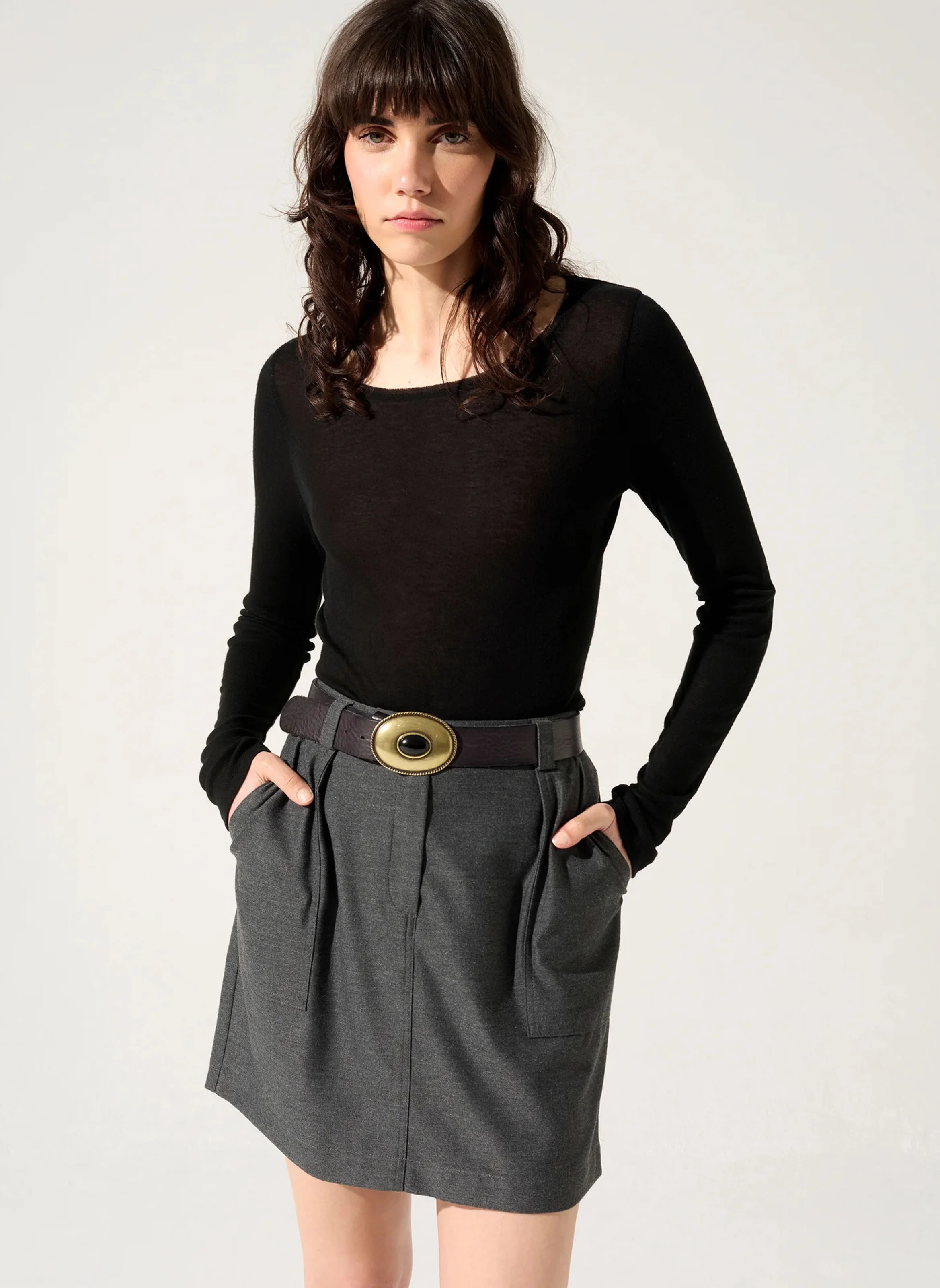 LIVIO - Tee-shirt col rond ajusté | Noir