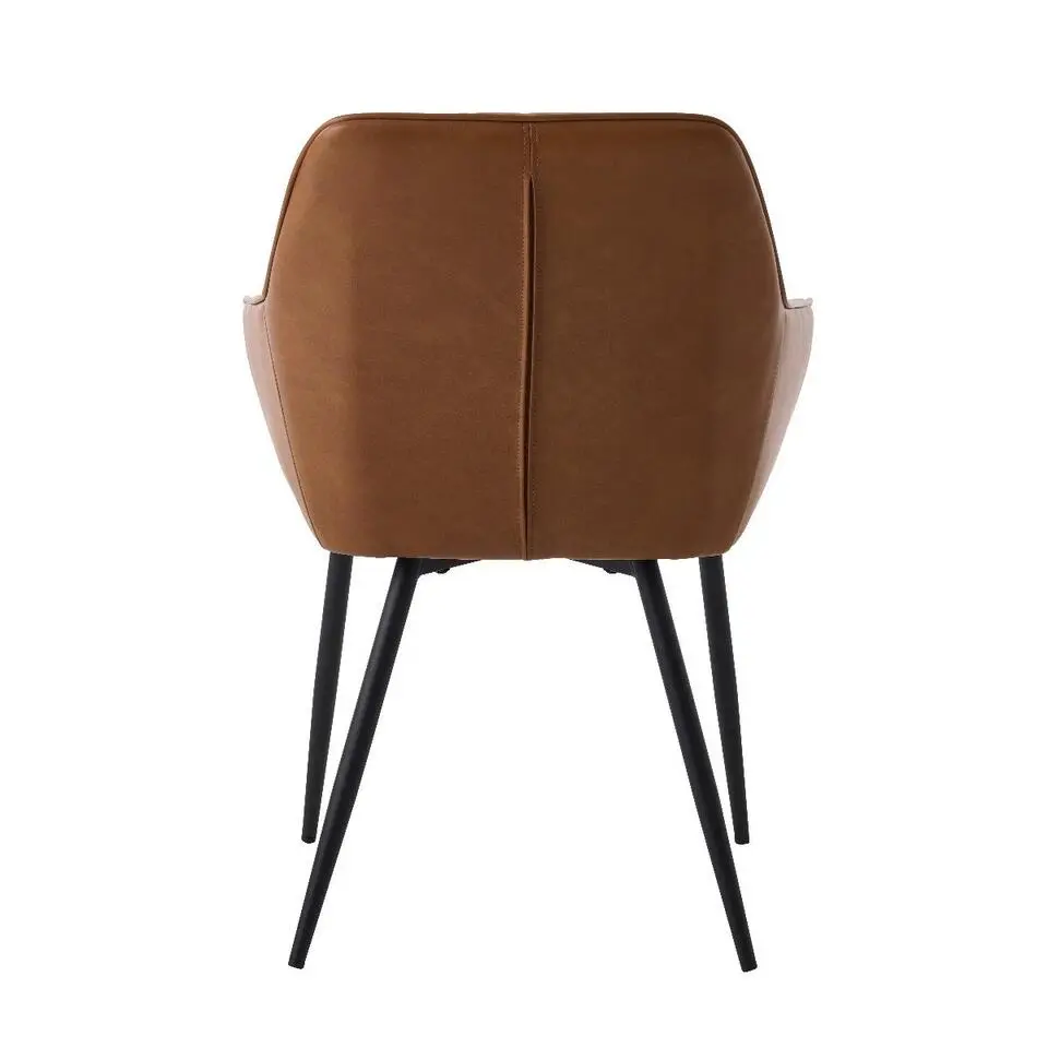 Nordic Home - Angelo armstoel pu-leer streep - cognac