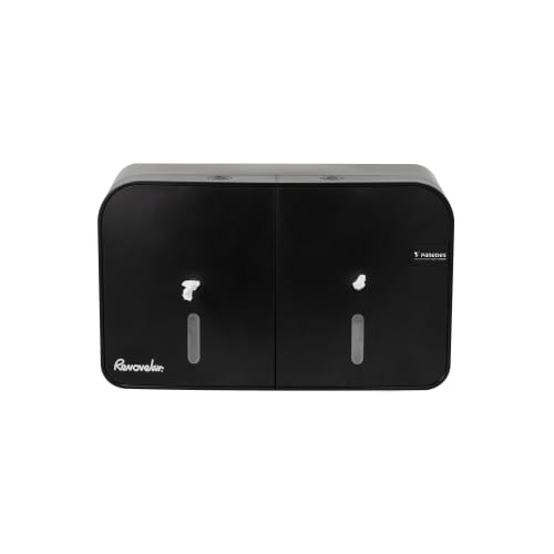 Distributeur papier toilette dévidage central twin noir Paredes Renovelar
