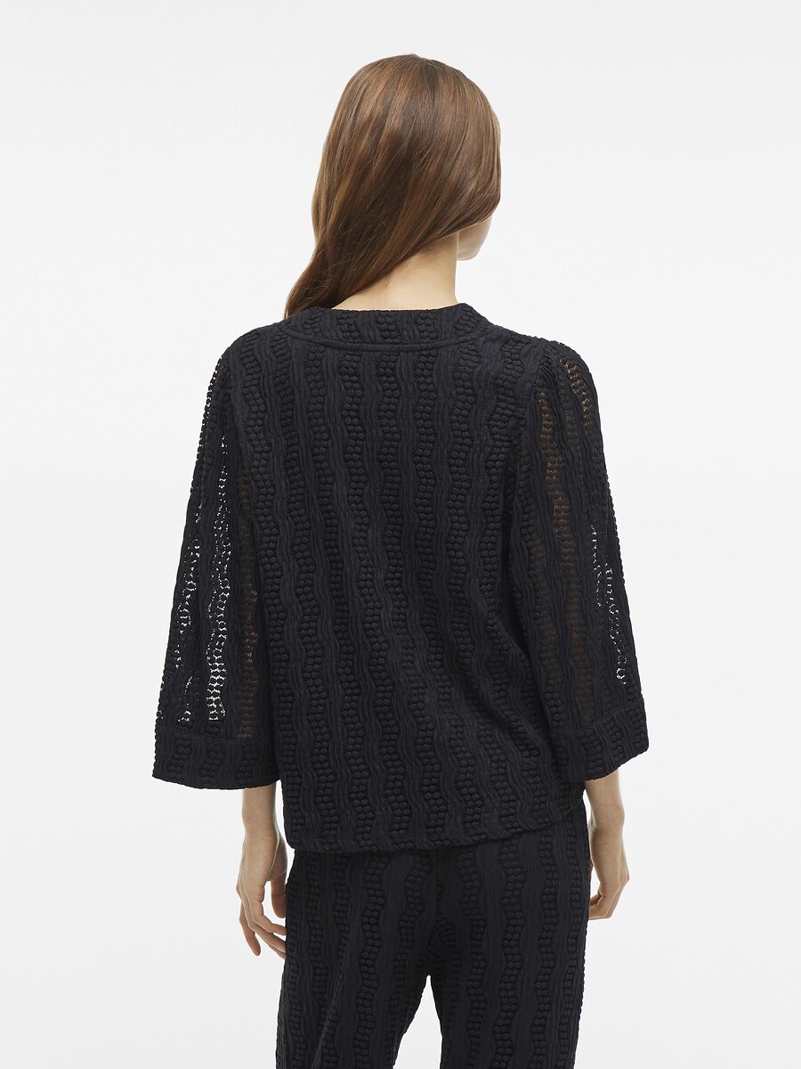 VILA<br>Blusa texturizada com decote em V