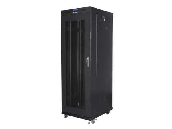 Lanberg - Rack kabinet - med display, 4 køleblæsere - sort, RAL 9004 - 37U - 19