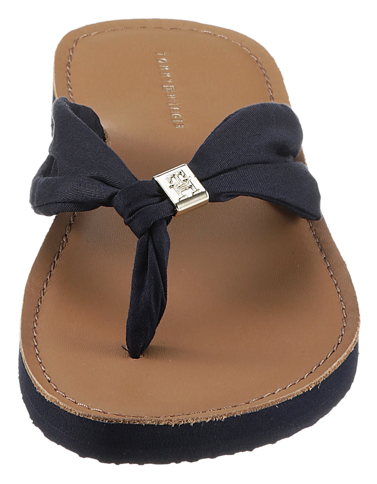 Tommy Hilfiger Zehentrenner »TH ELEVATED BEACH SANDAL«  , Sommerschuh, Bequemschuh, Flats, Schlappen mit TH-Schmuckelement